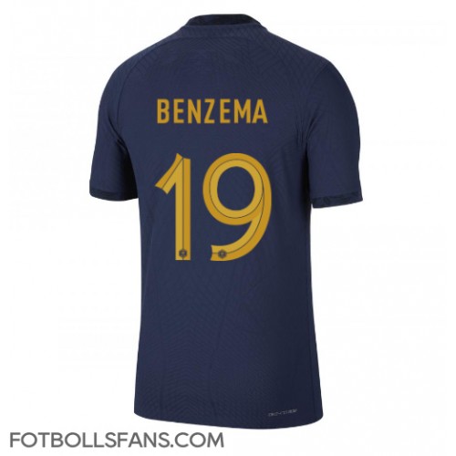 Frankrike Karim Benzema #19 Replika Hemmatröja VM 2022 Kortärmad